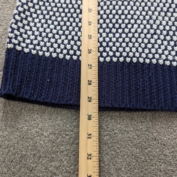Zara Knit blue and white hollow pullover sweater size Large - Picture 8 of 9